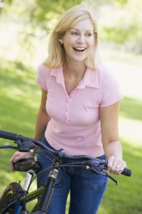 woman with bike