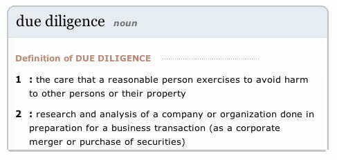 due diligance