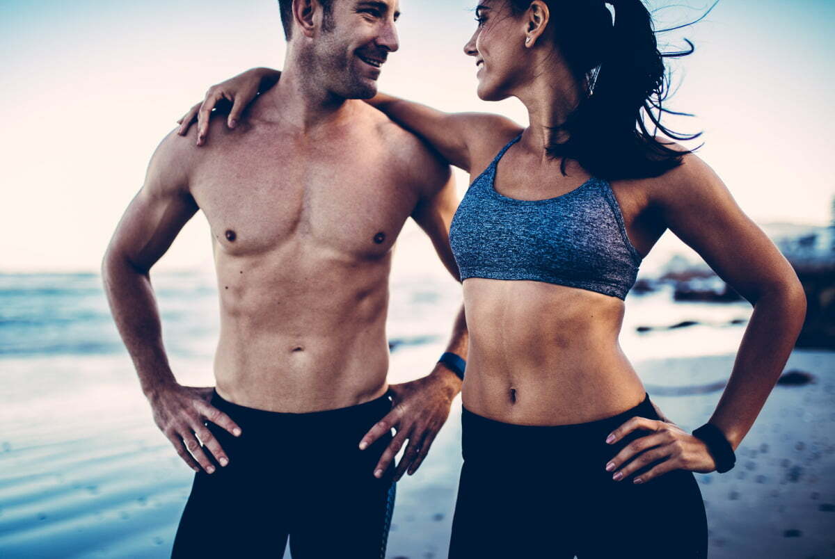 Fit Young Man and Woman Following CoolSculpting and CoolTone non-surgical body contouring